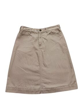Christopher & Banks Taupe A-Line Skirt front & back pockets
